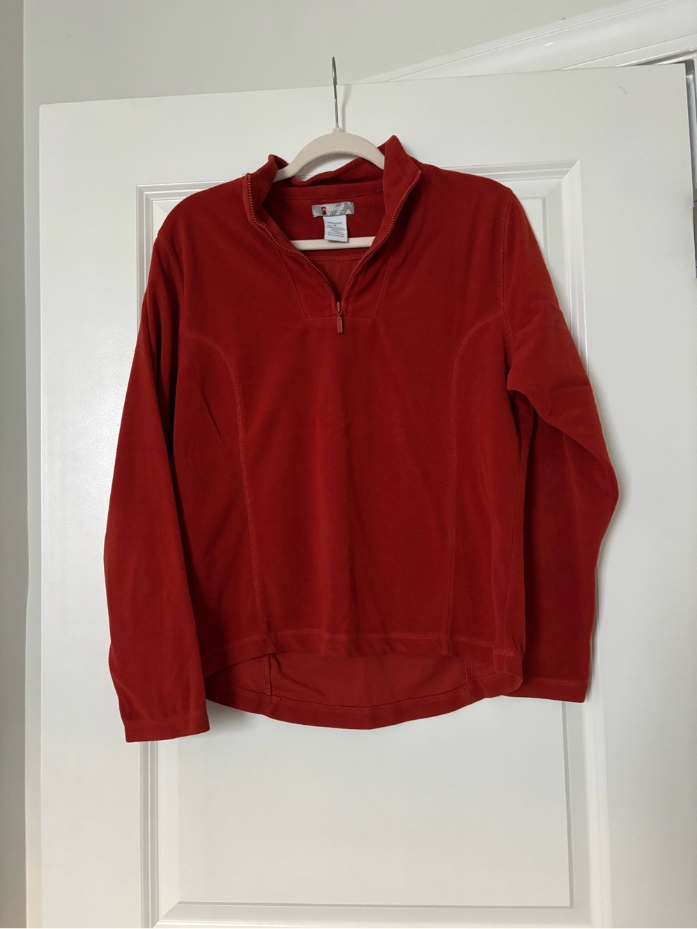 Women’s  Red Quarter-Zip Fleece Sweater